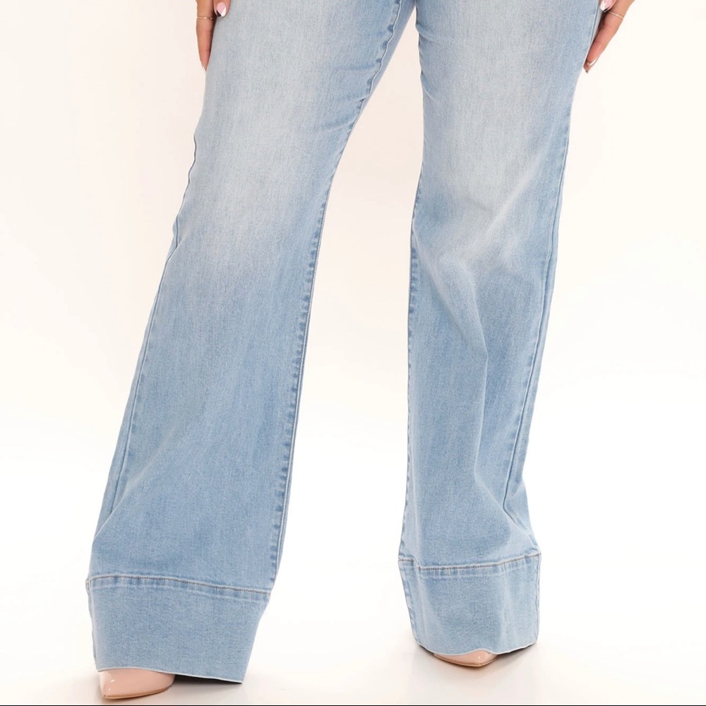 High rise, wide leg jeans